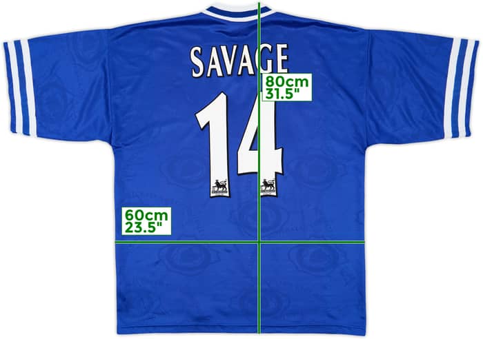 1996-98 Leicester Home Shirt Savage #14 - 8/10 - (XL)