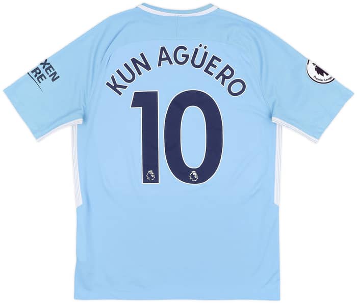 2017-18 Manchester City Home Shirt Kun Aguero #10 - 10/10 - (M)