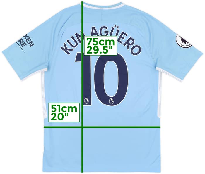 2017-18 Manchester City Home Shirt Kun Aguero #10 - 10/10 - (M)