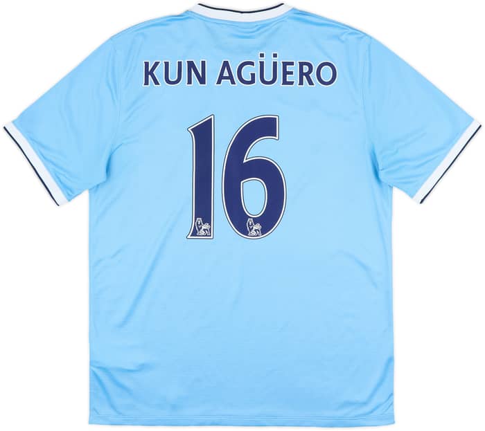 2013-14 Manchester City Home Shirt Kun Aguero #16 - 8/10 - (L)