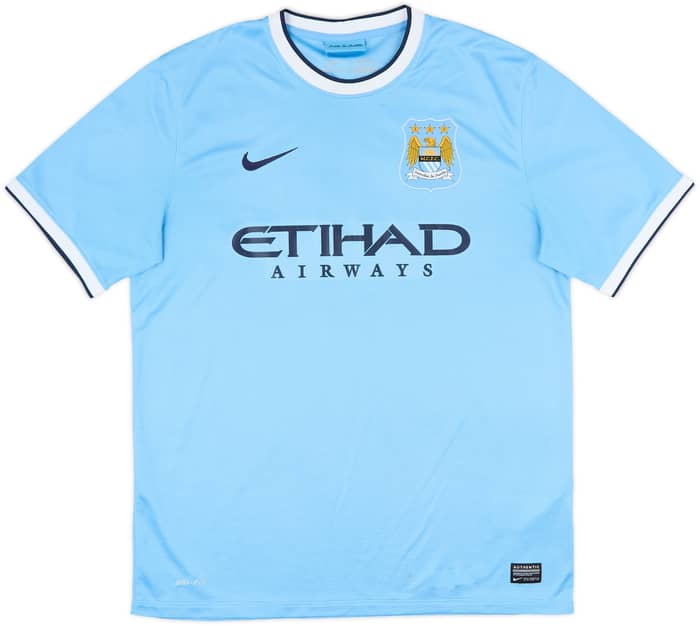 2013-14 Manchester City Home Shirt Kun Aguero #16 - 8/10 - (L)