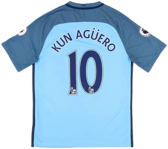 2016-17 Manchester City Home Shirt Kun Aguero #10 - 10/10 - (M)