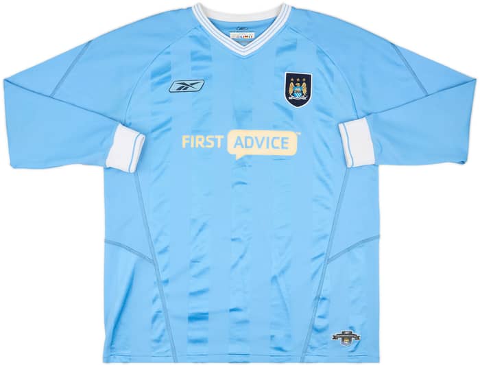 2003-04 Manchester City Home L/S Shirt Anelka #39 - 8/10 - (L)
