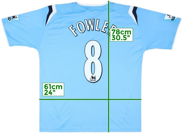 2004-05 Manchester City Home Shirt Fowler #8 - 4/10 - (XL)