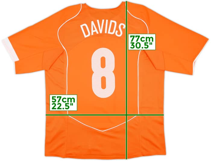 2004-06 Netherlands Home Shirt Davids #8 - 9/10 - (XL)