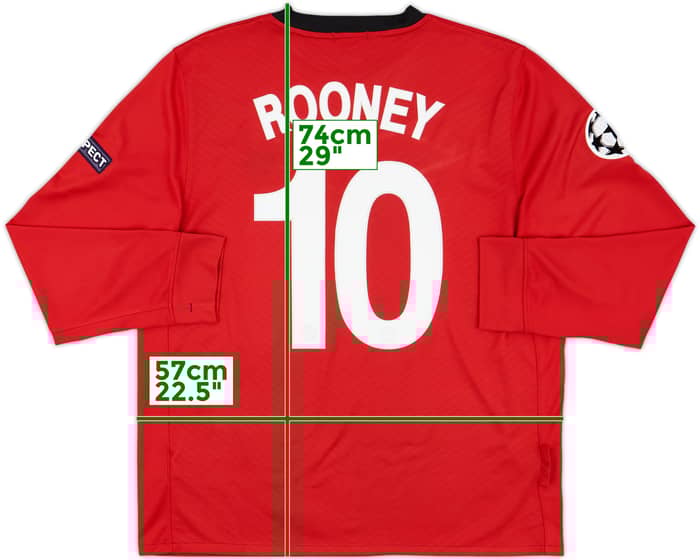 2009-10 Manchester United Home L/S Shirt Rooney #10 - 9/10 - (L)