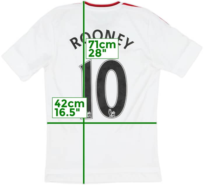2015-16 Manchester United Away Shirt Rooney #10 - 7/10 - (XS)