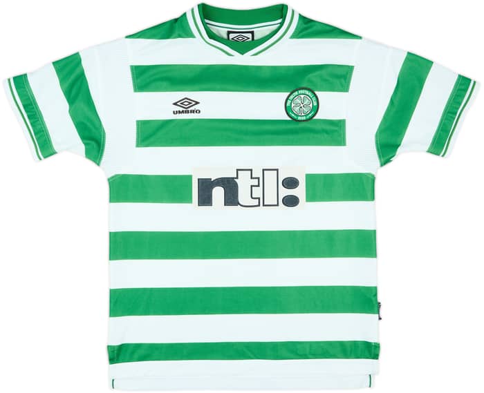 1999-01 Celtic Home Shirt Larsson #7 - 6/10 - (M)