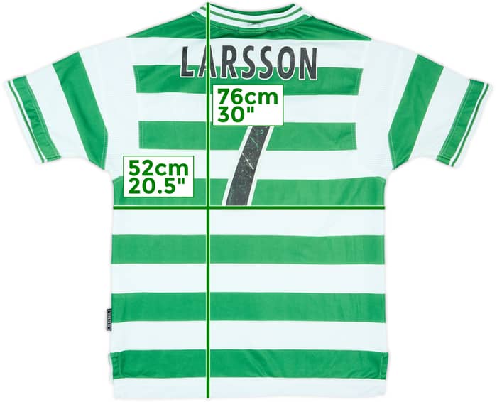 1999-01 Celtic Home Shirt Larsson #7 - 6/10 - (M)