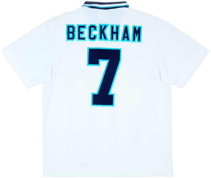 1995-97 England Home Shirt Beckham #7 - 8/10 - (XL)