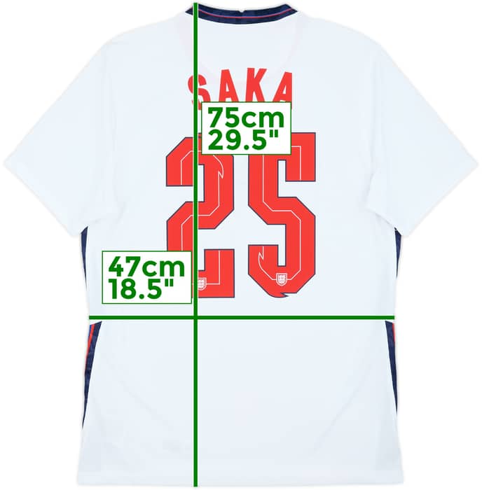 2020-22 England Home Shirt Saka #25 - 9/10 - (M)