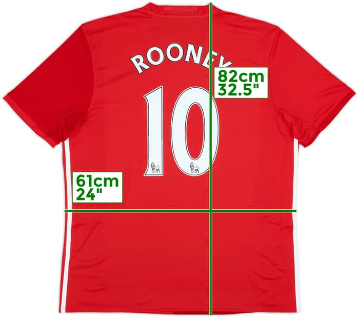 2016-17 Manchester United Home Shirt Rooney #10 (XL)