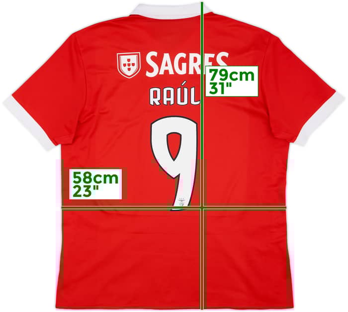 2017-18 Benfica Home Shirt Raul #9 - 9/10 - (XL)