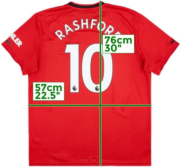 2019-20 Manchester United Home Shirt Rashford #10 - 6/10 - (XL)