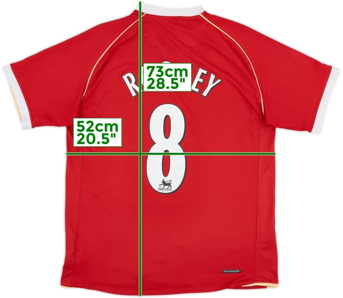 2006-07 Manchester United Home Shirt Rooney #8 - 7/10 - (XL.Boys)