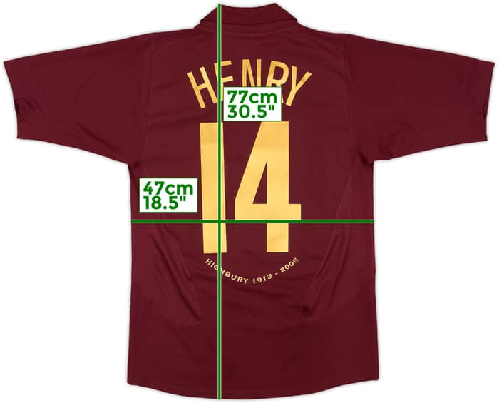 2005-06 Arsenal Home Shirt Henry #14 - 8/10 - (S)