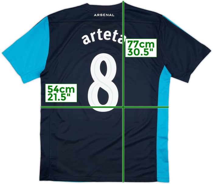 2011-12 Arsenal Away Shirt Arteta #8 - 8/10 - (L)