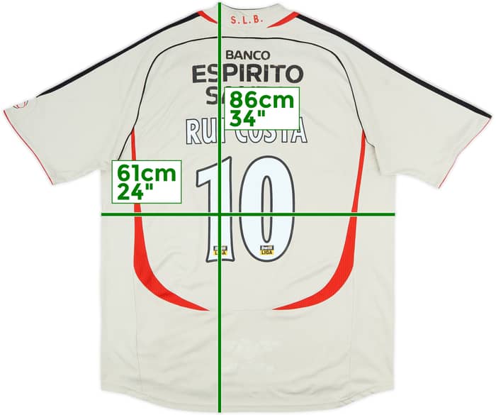 2006-07 Benfica Away Shirt Rui Costa #10 - 6/10 - (XL)