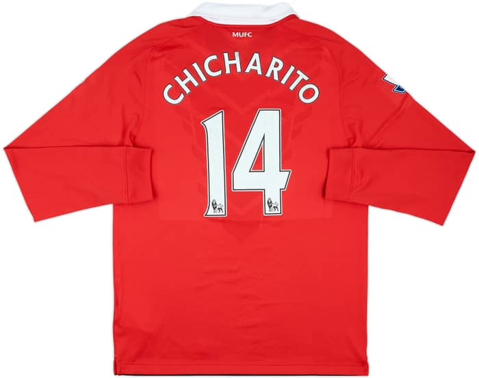 2010-11 Manchester United Home L/S Shirt Chicharito #14 - 6/10 - (L)