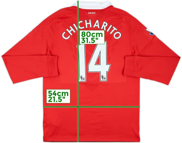 2010-11 Manchester United Home L/S Shirt Chicharito #14 - 6/10 - (L)