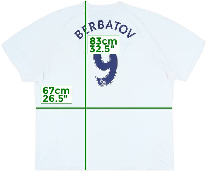 2007-08 Tottenham Home Shirt Berbatov #9 - 8/10 - (XXL)