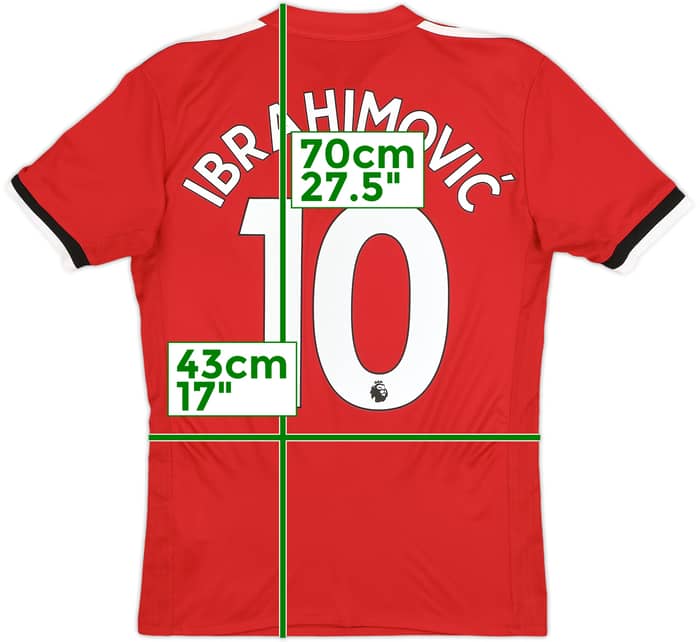 2017-18 Manchester United Home Shirt Ibrahimovic #10 - 9/10 - (XS)