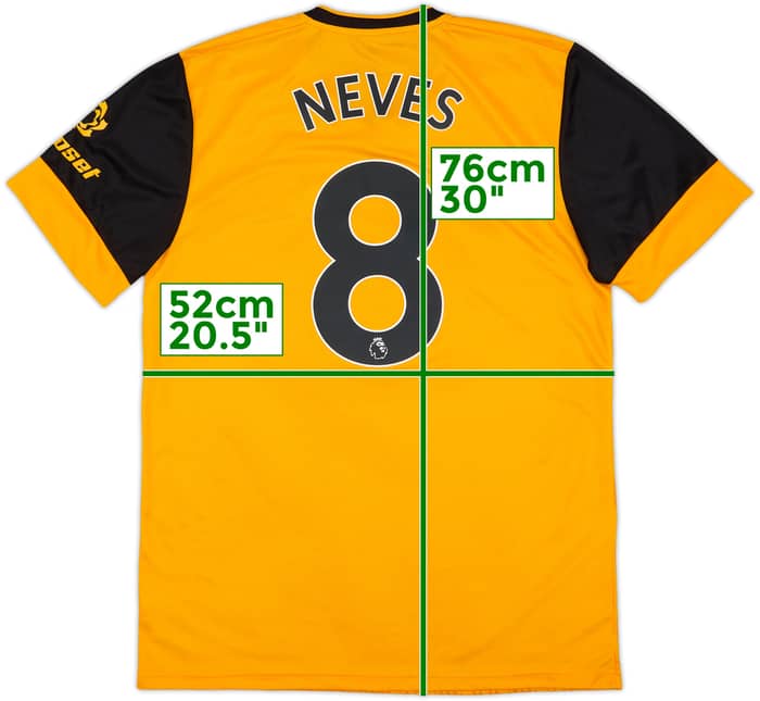 2020-21 Wolves Home Shirt Neves #8 - 9/10 - (L)
