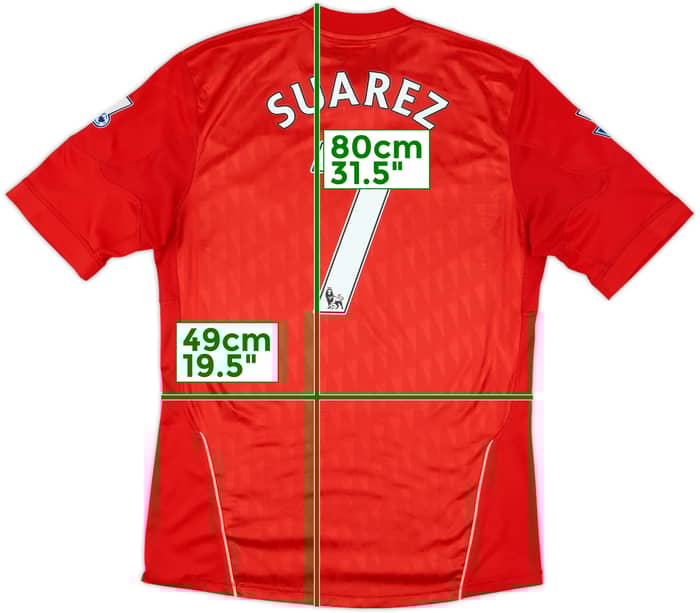 2010-12 Liverpool Home Shirt Suarez #7 - 9/10 - (M)
