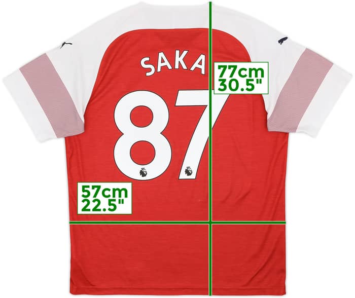 2018-19 Arsenal Home Shirt Saka #87 - 7/10 - (XL)