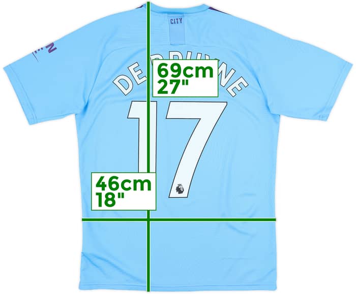 2019-20 Manchester City Home Shirt De Bruyne #17 - 9/10 - (M)