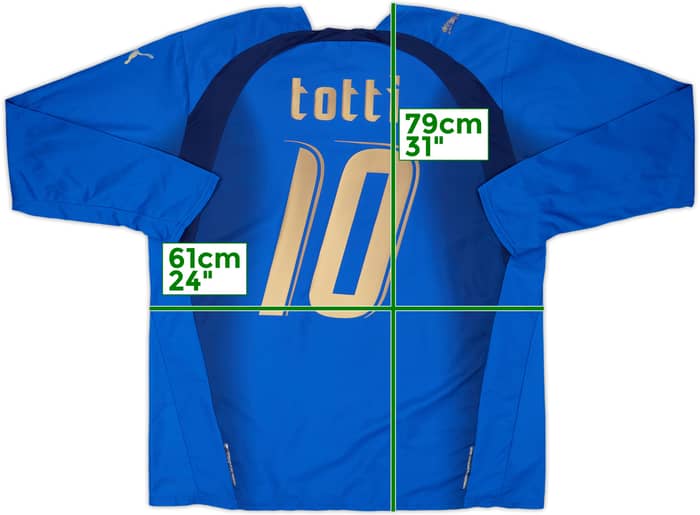 2006 Italy Home L/S Shirt Totti #10 - 6/10 - (XL)