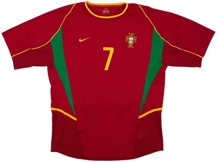 2002-04 Portugal Home Shirt Figo #7 - 9/10 - (L)