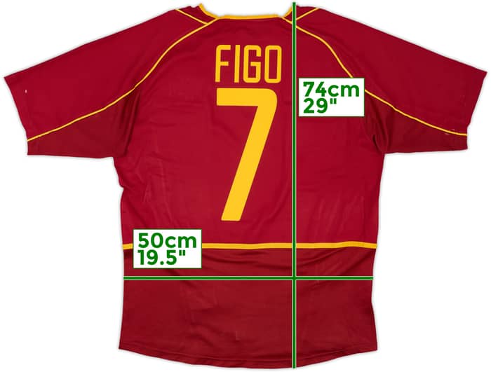 2002-04 Portugal Home Shirt Figo #7 - 8/10 - (M)