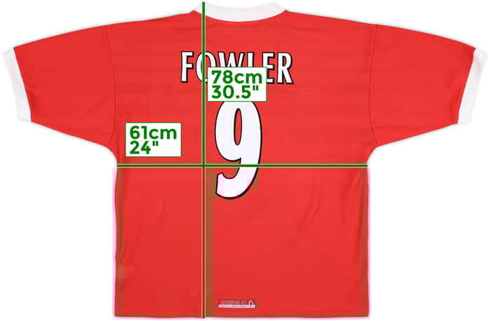 1998-00 Liverpool Home Shirt Fowler #9 - 5/10 - (XL)