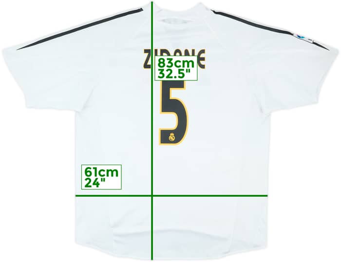 2004-05 Real Madrid Home Shirt Zidane #5 - 6/10 - (XL)