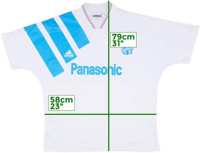 1991-92 Olympique Marseille Home Shirt - 7/10 - (L/XL)