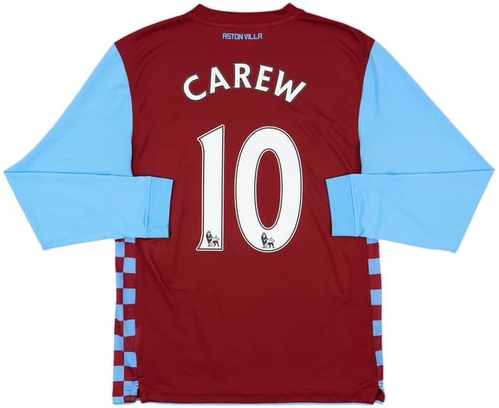 2010-11 Aston Villa Home L/S Shirt Carew #10 - 9/10 - (M)