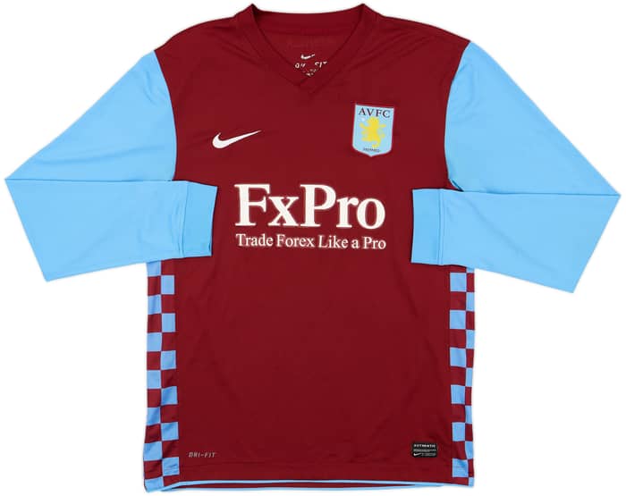 2010-11 Aston Villa Home L/S Shirt Carew #10 - 9/10 - (M)