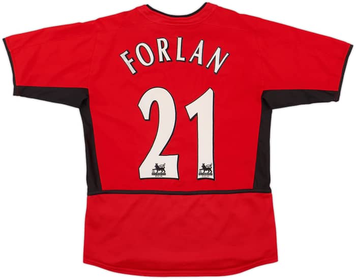 2002-04 Manchester United Home Shirt Forlan #21 - 8/10 - (L.Boys)
