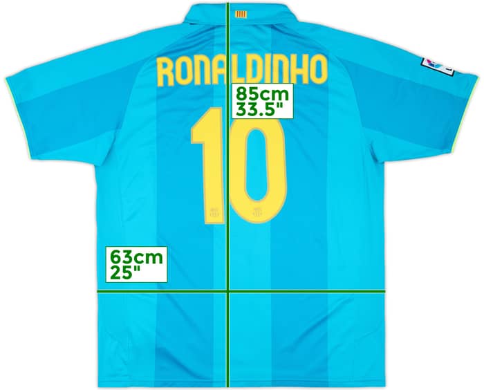 2007-09 Barcelona Away Shirt Ronaldinho #10 - 10/10 - (XXL)