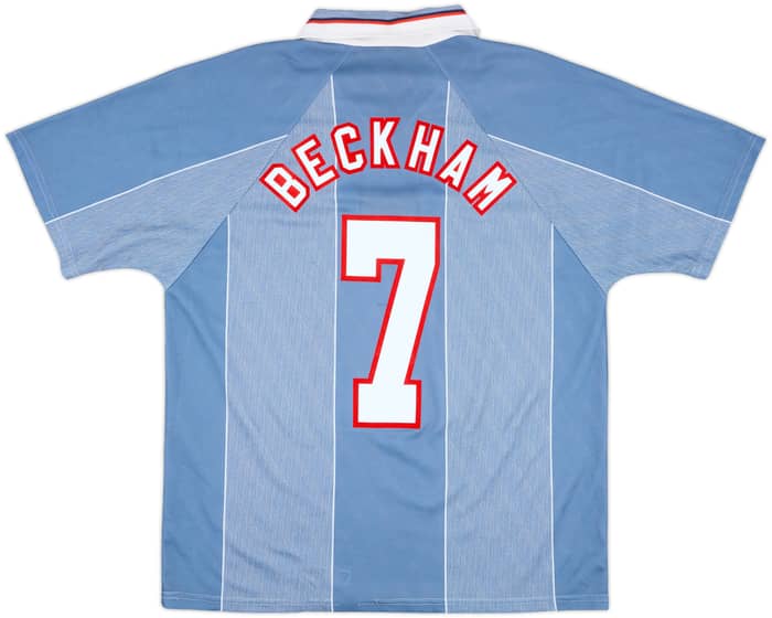 1996-97 England Away Shirt Beckham #7 - 8/10 - (L)