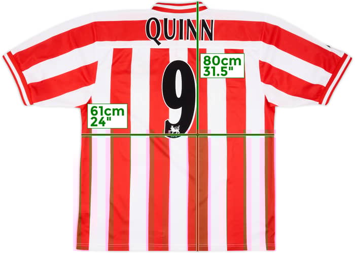 1999-00 Sunderland Home Shirt Quinn #9 - 9/10 - (XL)