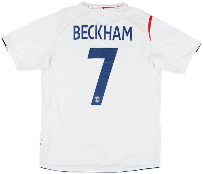 2005-07 England Home Shirt Beckham #7 - 6/10 - (L)