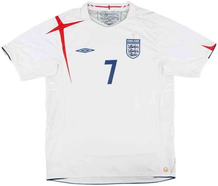 2005-07 England Home Shirt Beckham #7 - 6/10 - (L)