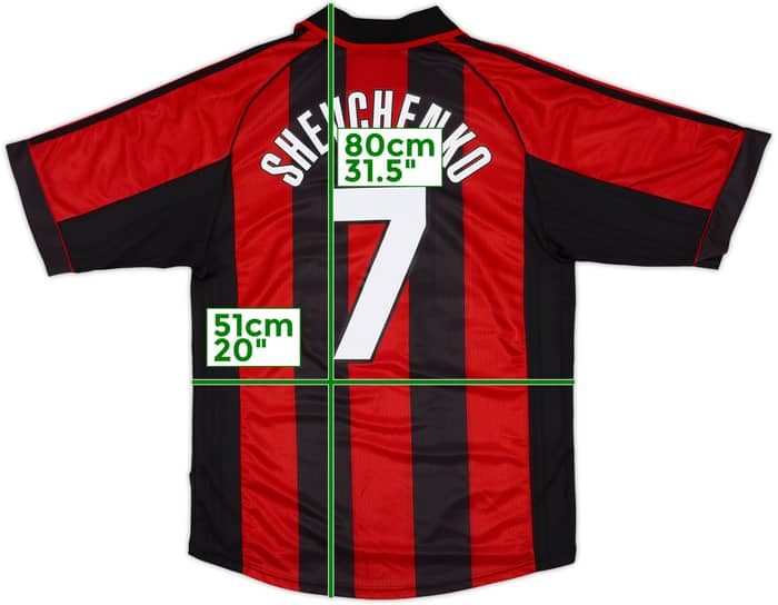 1998-00 AC Milan Home Shirt Shevchenko #7 - 9/10 - (M)