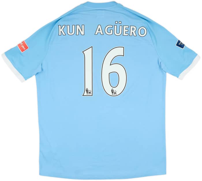 2010-11 Manchester City 'FA Cup Final' Home Shirt Kun Aguero #16 - 7/10 - (XL)