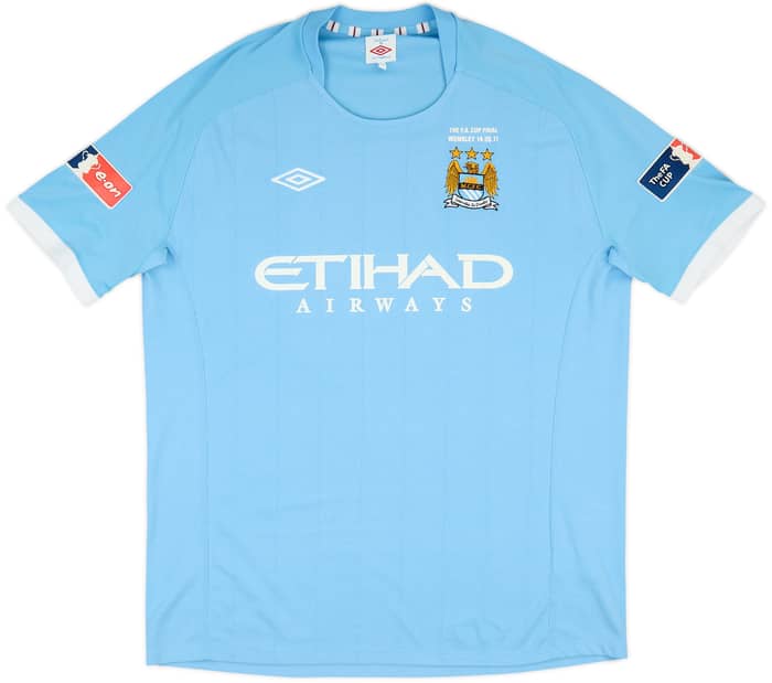 2010-11 Manchester City 'FA Cup Final' Home Shirt Kun Aguero #16 - 7/10 - (XL)
