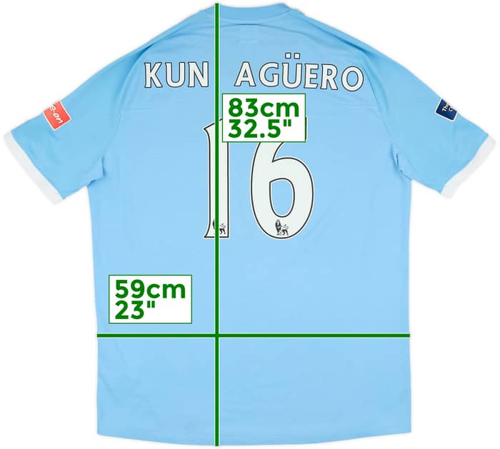 2010-11 Manchester City 'FA Cup Final' Home Shirt Kun Aguero #16 - 7/10 - (XL)