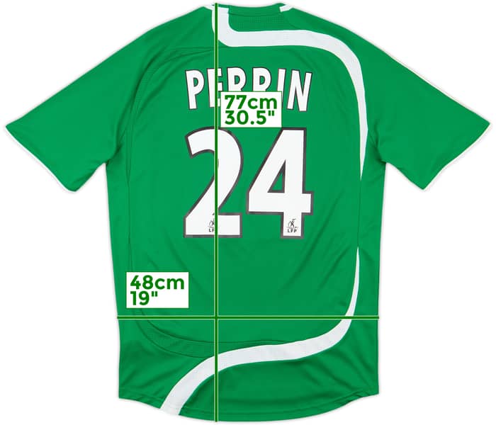 2007-08 Saint Etienne Home Shirt Perrin #24 - 9/10 - (S)