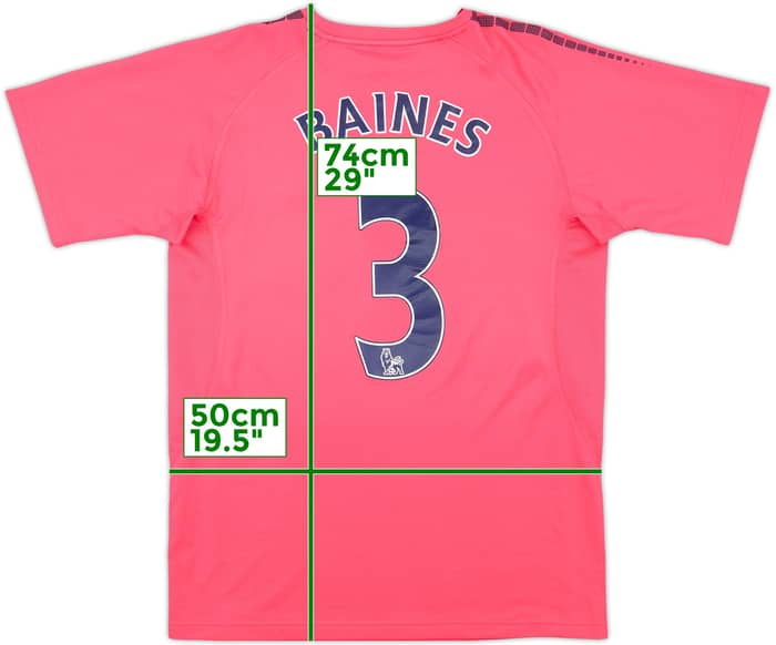 2010-11 Everton Away Shirt Baines #3 - 8/10 - (M)